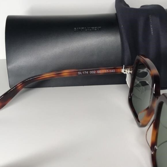 New Authentic Tortoise Square Sunglasses with Black Case SL 174 002 - Picture 9 of 11